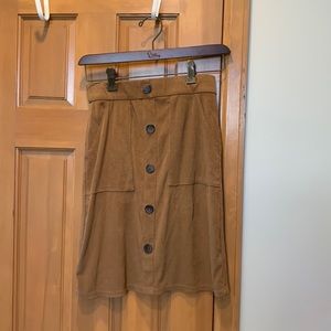Potter's Pot Brown Corduroy Mini Skirt Fall Autumn Style Size S
